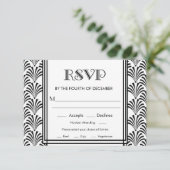 Moderne Art Deco Gatsby RSVP (Staand voorkant)