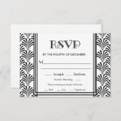 Moderne Art Deco Gatsby RSVP (Voorkant / Achterkant)
