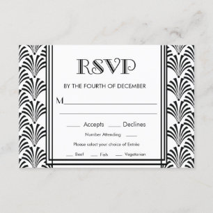 Moderne Art Deco Gatsby RSVP Kaartje