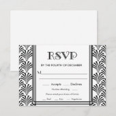 Moderne Art Deco Gatsby RSVP Kaartje (Voorkant / Achterkant)