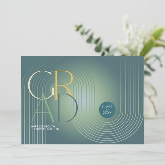 Moderne Art Deco Geometric Afstuderen Green ID906 (Staand voorkant)