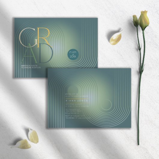 Moderne Art Deco Geometric Afstuderen Green ID906