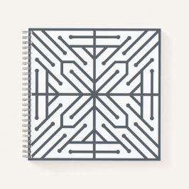 Moderne Art Deco Geometrische Tech Schakeling Patr Notitieboek