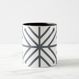 Moderne Art Deco Geometrische Tech Schakeling Patr Tweekleurige Koffiemok
