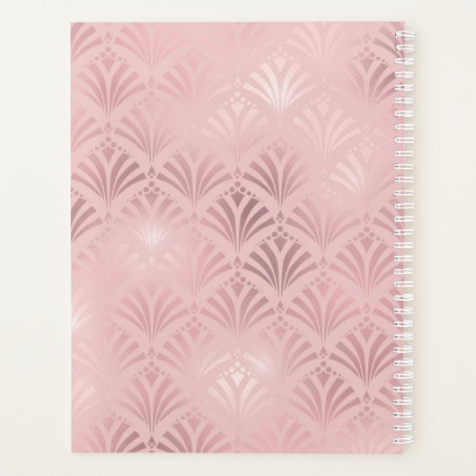 Moderne Art Deco Glam Roze Persoonlijke naamplanne Planner (Achterkant)