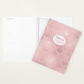 Moderne Art Deco Glam Roze Persoonlijke naamplanne Planner (Display)