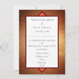 Moderne Art Deco Glitter Simple Wedding Invitation