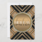 Moderne Art Deco Gold 60e verjaardag uitnodiging (Voorkant)