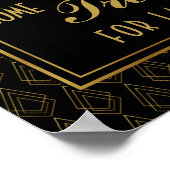 Moderne art deco GOLD & BLACK snoep bar, zoete bal Poster (Hoek)