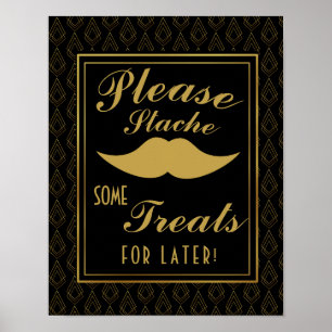 Moderne art deco GOLD & BLACK snoep bar, zoete bal Poster