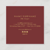 Moderne  Art Deco Gold Square Visitekaartje (Achterkant)