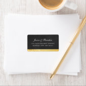 Moderne Art Deco Gold Wedding RSVP-adreslabel Etiket (Insitu)