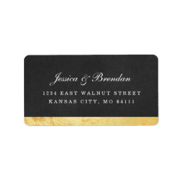 Moderne Art Deco Gold Wedding RSVP-adreslabel Etiket