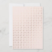 Moderne Art Deco Gouden Folie Border Blush Bruilof Kaart (Achterkant)