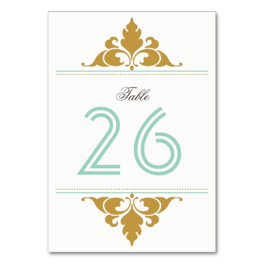  moderne art deco gouden munt tafel nummer kaart (Achterkant)