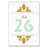  moderne art deco gouden munt tafel nummer kaart (Voorkant)