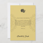 Moderne Art Deco Gouden Zwaan Foto Bruiloft Bedankkaart (Achterkant)