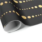 Moderne Art Deco Gouden Zwart Drops VIP Cadeaupapier (Rol Hoek)