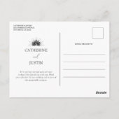 Moderne Art Deco Gouden Zwarte Pauw Save The Date Briefkaart (Achterkant)