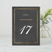 Moderne Art Deco Gouden & Zwarte Tafel Nummerkaart Kaart (Staand voorkant)