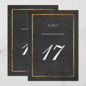 Moderne Art Deco Gouden & Zwarte Tafel Nummerkaart Kaart (Voorkant / Achterkant)