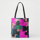 Moderne Art Deco groene bloempatroon Tote Bag (Voorkant)