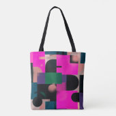 Moderne Art Deco groene bloempatroon Tote Bag (Achterkant)