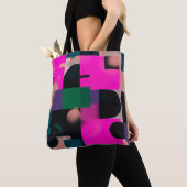 Moderne Art Deco groene bloempatroon Tote Bag (Dichtbij)