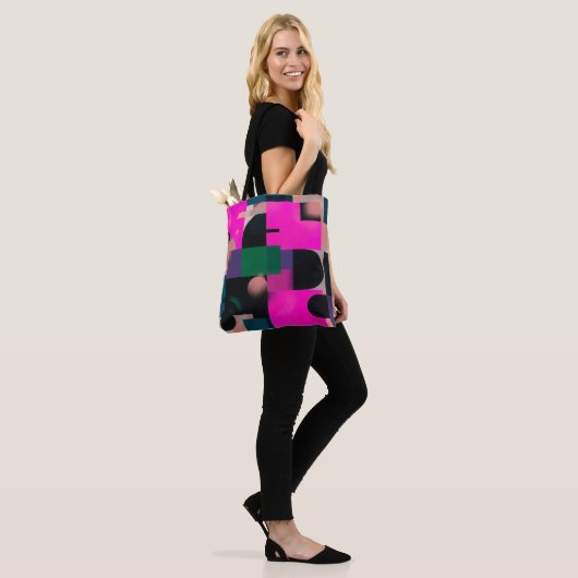 Moderne Art Deco groene bloempatroon Tote Bag (Op model)
