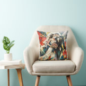 Moderne Art Deco Illustratie van Trouwkoppel Kussen (Stoel)