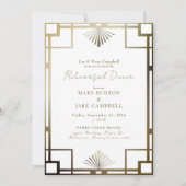 Moderne Art Deco lijst witte repetitie uitnodiging (Voorkant)