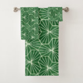 Moderne Art Deco Lime Groen geometrisch patroon Bad Handdoek (Insitu)