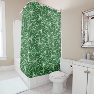 Moderne Art Deco Lime Groen geometrisch patroon Douchegordijn