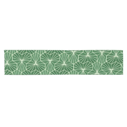 Moderne Art Deco Lime Groen geometrisch patroon Korte Tafelloper (Horizontaal)