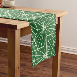 Moderne Art Deco Lime Groen geometrisch patroon Korte Tafelloper