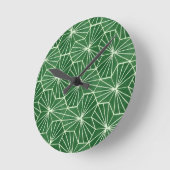 Moderne Art Deco Lime Groen geometrisch patroon Ronde Klok (Hoek)