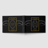 Moderne Art Deco Monogram Huwelijk Gastenboek (Volledig)