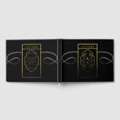 Moderne Art Deco Monogram Huwelijk Gastenboek (Volledig)