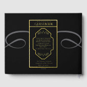 Moderne Art Deco Monogram Huwelijk Gastenboek (Achterkant)