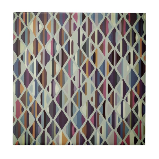 Moderne Art Deco Multi-Color Tegeltje (Voorkant)