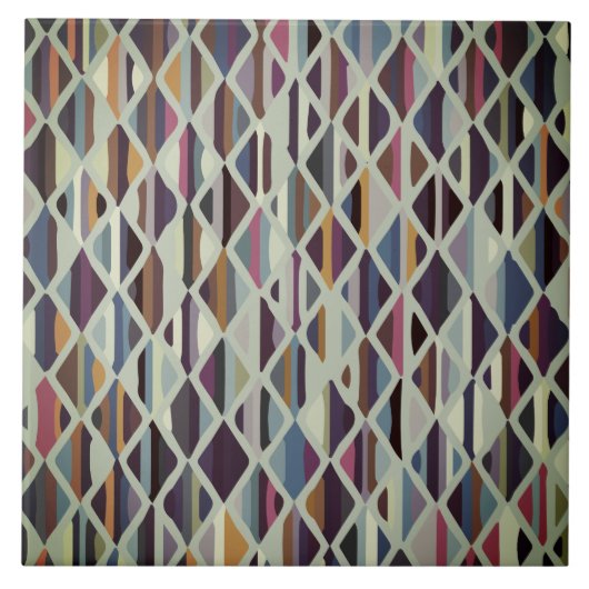 Moderne Art Deco Multi-Color Tegeltje (Voorkant)