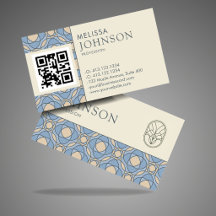 Moderne Art Deco Patroon QR Code Zakkaartje