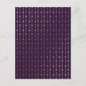 Moderne Art Deco Plum Gold Foil Wedding Details Informatiekaartje (Achterkant)