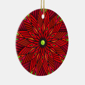Moderne Art Deco Poinsettia - Ronde (gepersonalise Keramisch Ornament (Rechts)