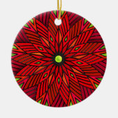 Moderne Art Deco Poinsettia - Ronde (gepersonalise Keramisch Ornament (Voorkant)
