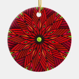 Moderne Art Deco Poinsettia - Ronde (gepersonalise Keramisch Ornament