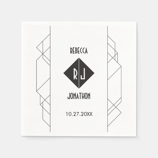 Moderne Art Deco Receptie Servetten (Voorkant)