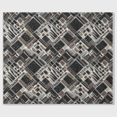 Moderne Art Deco Retirement Gifts voor Black Dad Cadeaupapier (Vlak)