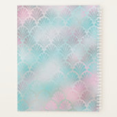 Moderne Art Deco Roze Blauwgroen persoonlijke naam Planner (Achterkant)