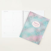 Moderne Art Deco Roze Blauwgroen persoonlijke naam Planner (Display)